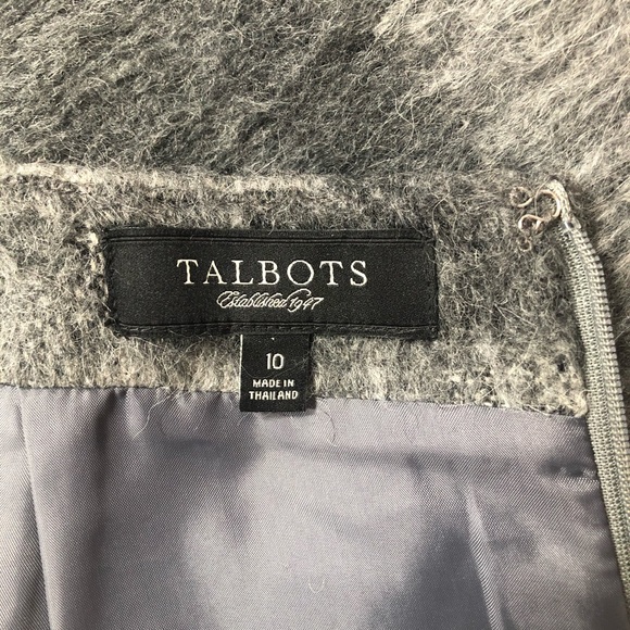 Talbots alpaca/wool blend grey plaid pencil skirt size 10,knee length. - Picture 2 of 6